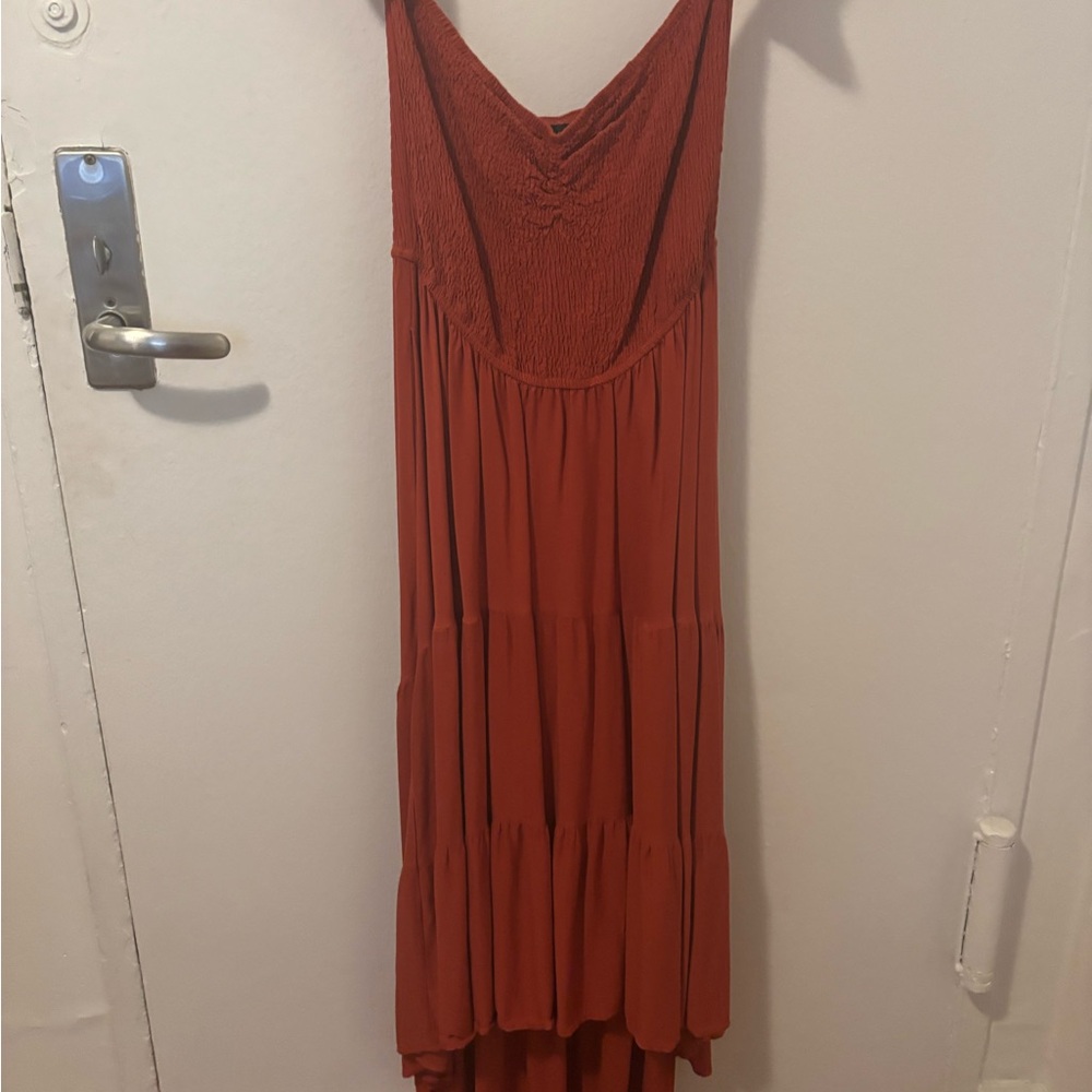 Rust cap sleeve Dress